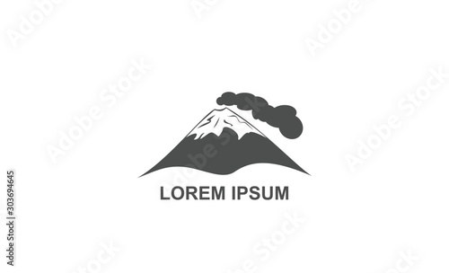 creative, unique, Simple illustration of volcano mountain vector logo template