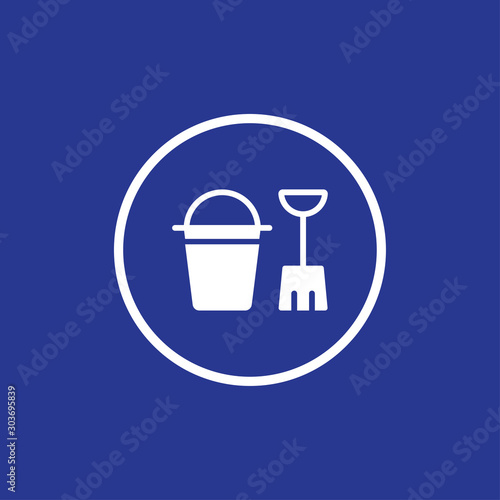 Spade and Bucket icon for web and mobile