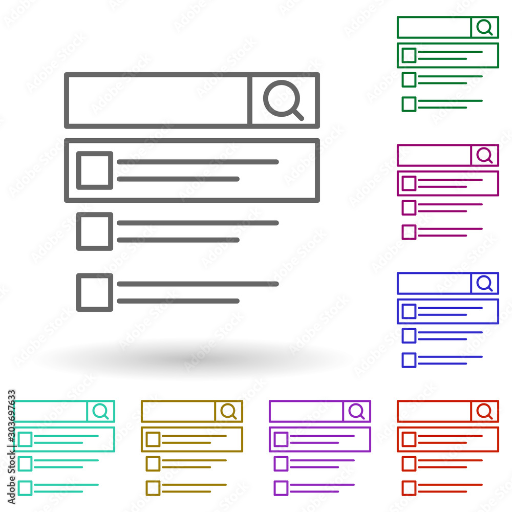 Choice search engine multi color icon. Simple thin line, outline vector of seo and online marketing icons for ui and ux, website or mobile application Choice search engine multi color icon. Simple thin line, outline vector of seo and online marketing icons for ui and ux, website or mobile application