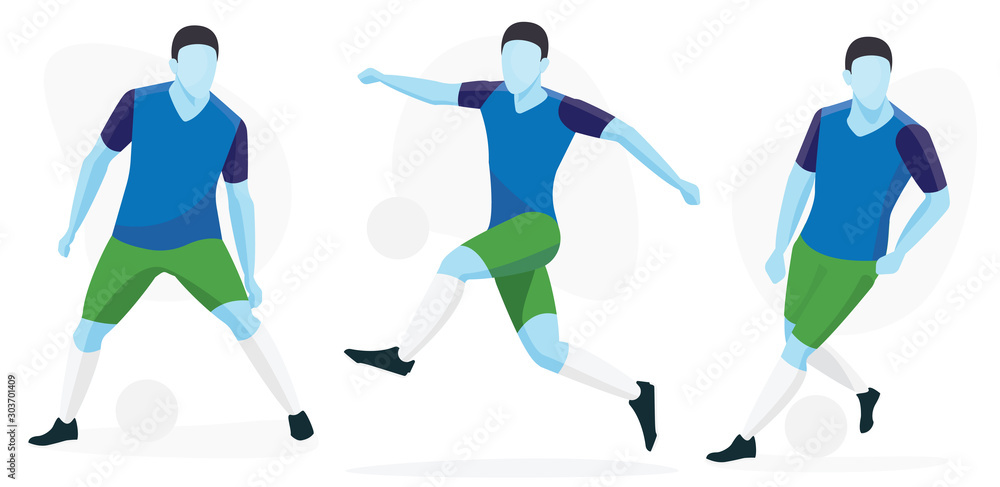 Male Soccer Player Character Set - Avatars Men's Team, Football