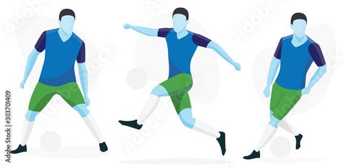Male Soccer Player Character Set - Avatars Men s Team  Football