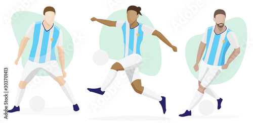 Male Soccer Player Character Set - Argentina Men's Team, Football
