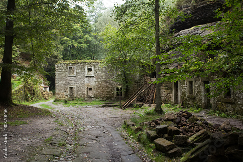 ruins of a medieval mill in the czech republic