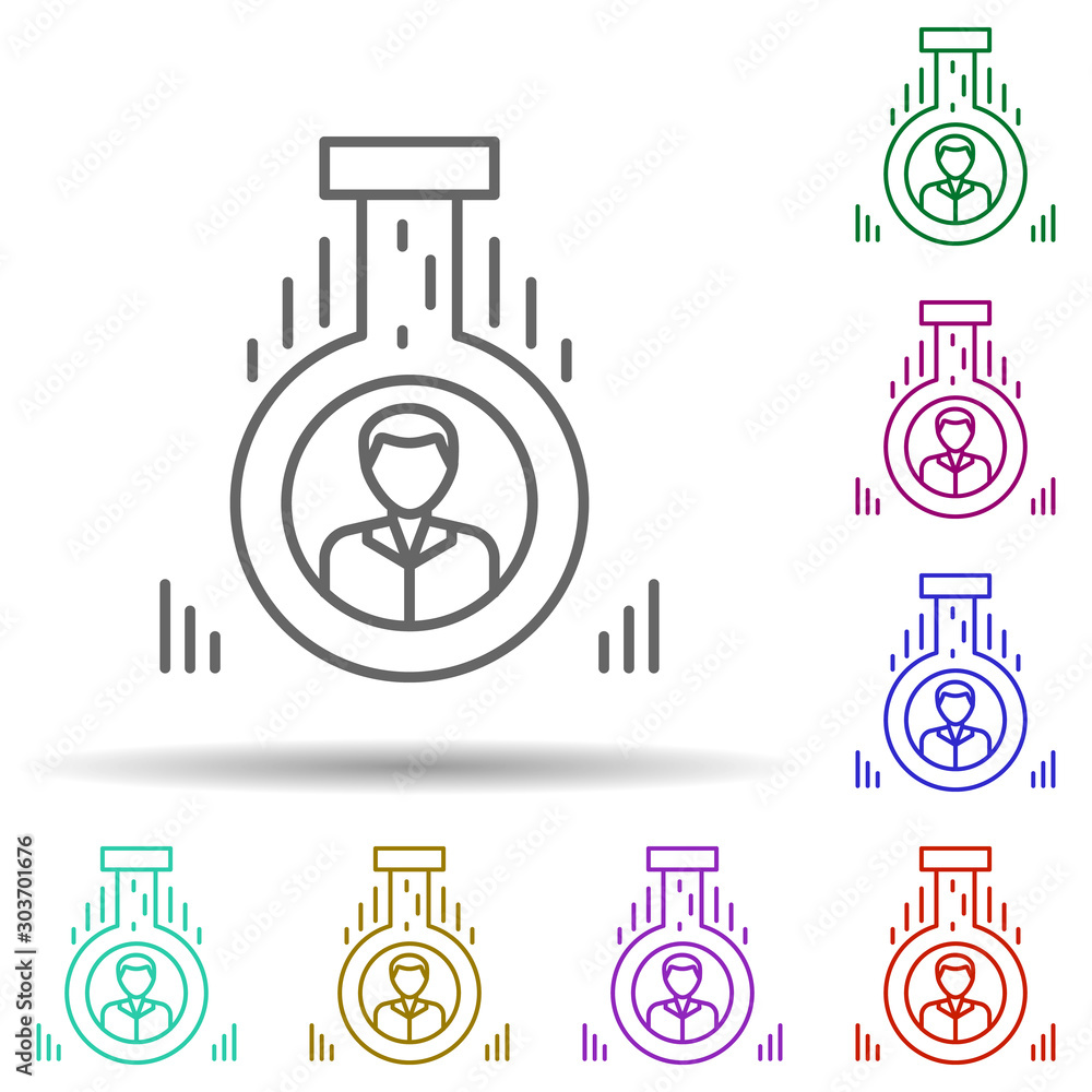 User test multi color icon. Simple thin line, outline vector of web development icons for ui and ux, website or mobile application User test multi color icon. Simple thin line, outline vector of web development icons for ui and ux, website or mobile application