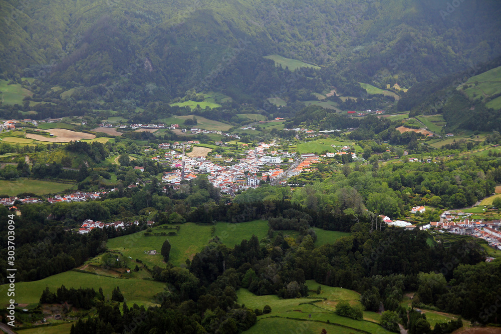 The typical village of Furnas in Sao Miguel island