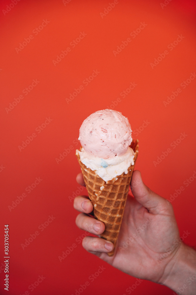 ice cream cone with red background ice cream cone with red background