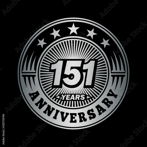 151 years anniversary celebration logo design. Vector and illustration.