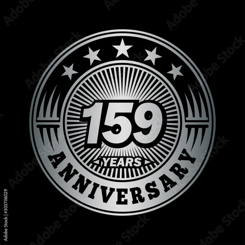 159 years anniversary celebration logo design. Vector and illustration. photo