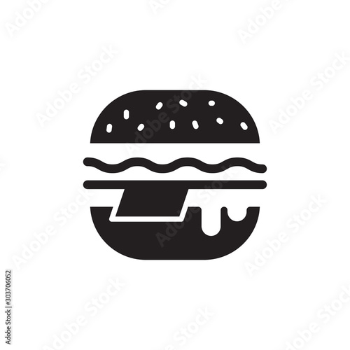 flat black glyph hamburger icon. Logo element illustration. hamburger design. vector eps 10 . hamburger concept. Can be used in web and mobile .