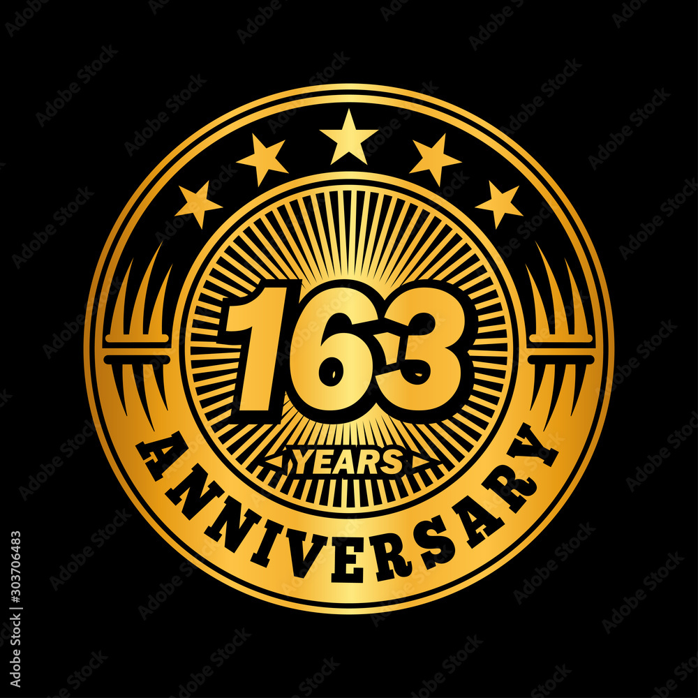 163 years anniversary celebration logo design. Vector and illustration.