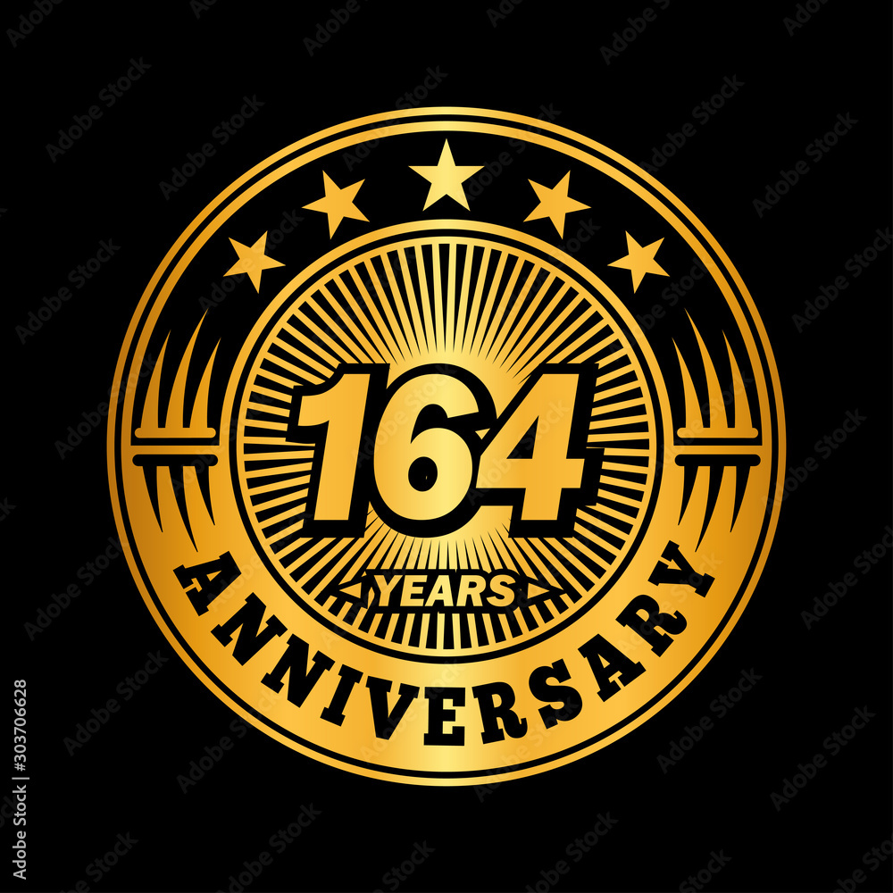 164 years anniversary celebration logo design. Vector and illustration. 164 years anniversary celebration logo design. Vector and illustration.
