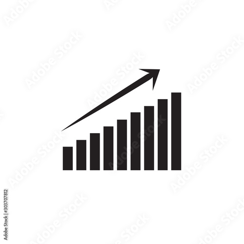 flat black glyph growth bar icon. Logo element illustration. growth bar design. vector eps 10 . growth bar concept. Can be used in web and mobile