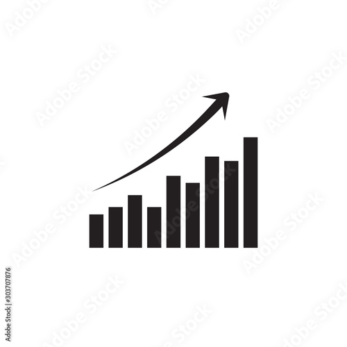 flat black glyph growth bar icon. Logo element illustration. growth bar design. vector eps 10 . growth bar concept. Can be used in web and mobile