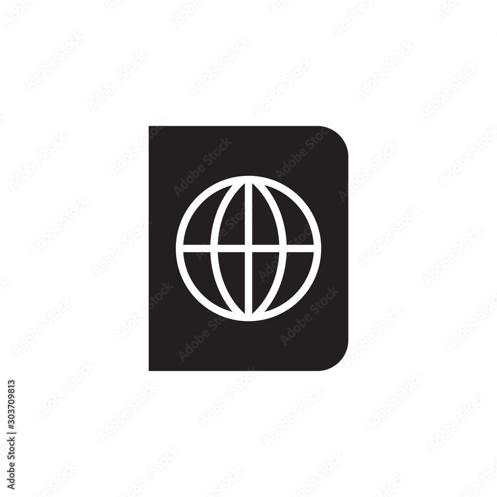 Plakat flat glyph identity card passport icon. Logo element illustration. identity card passport design. vector eps 10 . identity card passport concept. Can be used in web and mobile .