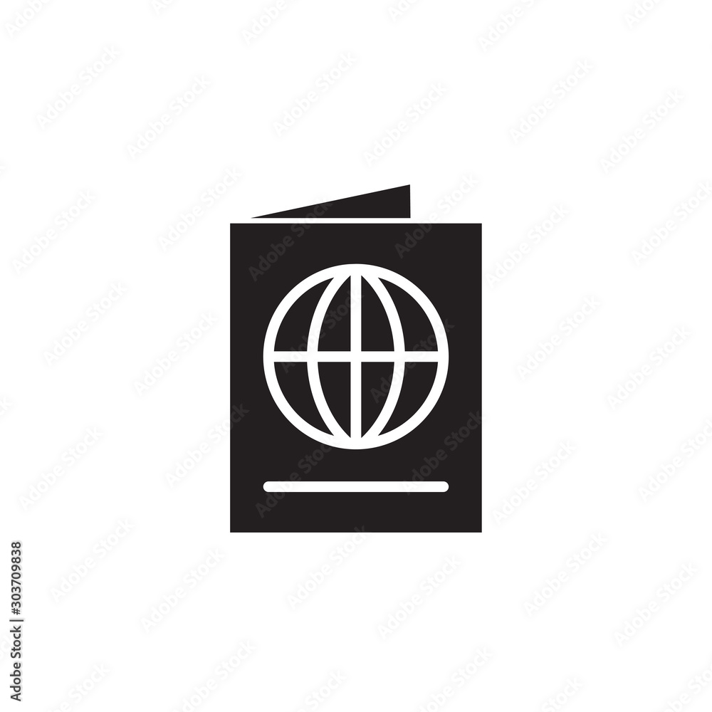 Plakat flat glyph identity card passport icon. Logo element illustration. identity card passport design. vector eps 10 . identity card passport concept. Can be used in web and mobile .