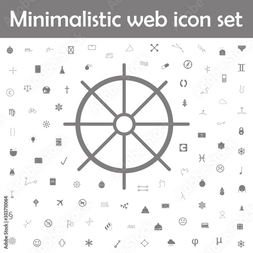 Ship steering wheel icon. Web, minimalistic icons universal set for web and mobile