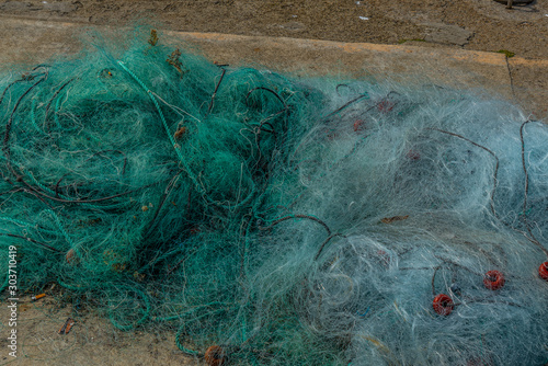 fishing nets in port