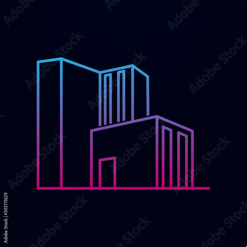 City scape line nolan icon. Simple thin line  outline vector of city icons for ui and ux  website or mobile application