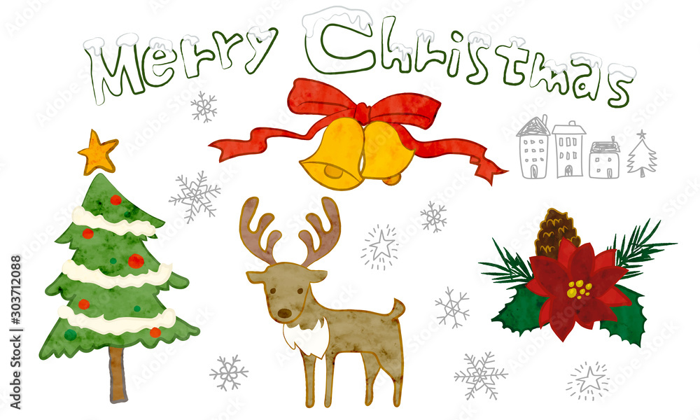 北欧風のかわいいクリスマスイラスト Stock Vector Adobe Stock