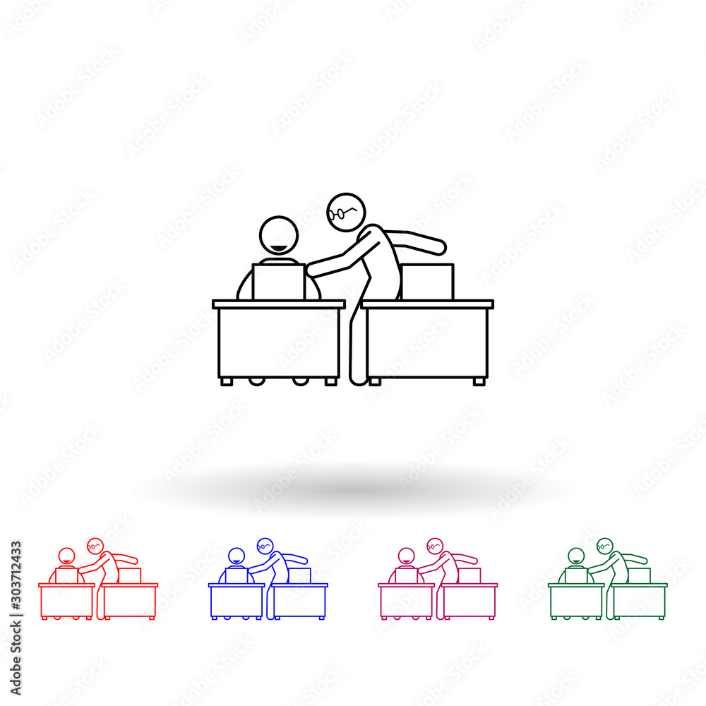 Fotografie Help a colleague multi color icon