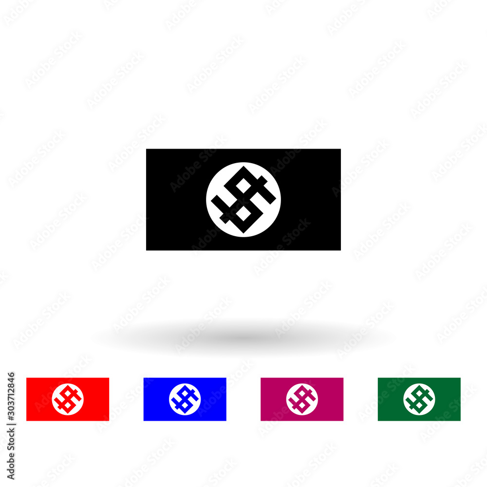 Fototapeta premium Flag of capitalism multi color icon. Simple glyph, flat vector of communism capitalism icons for ui and ux, website or mobile application