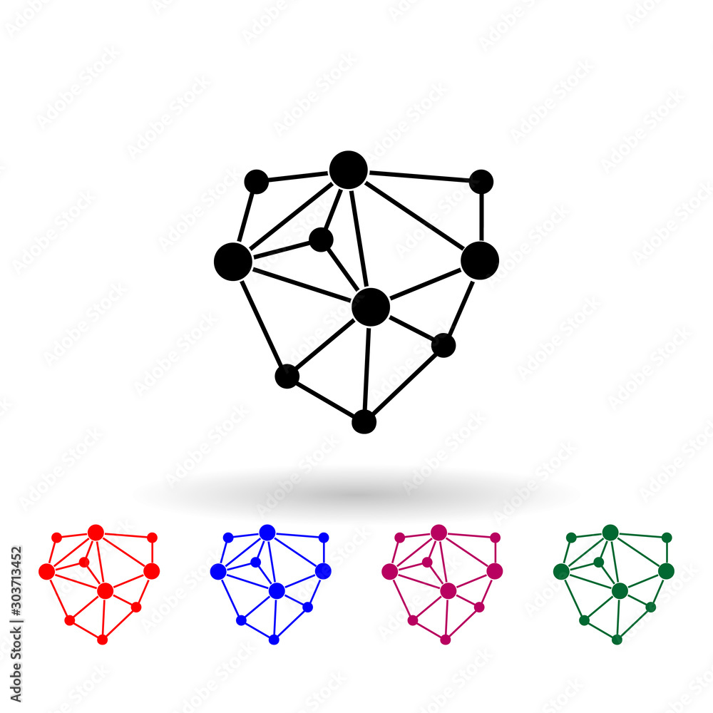 Abstract connection points and lines multi color icon. Simple glyph, flat vector of cryptocurrency icons for ui and ux, website or mobile application Abstract connection points and lines multi color icon. Simple glyph, flat vector of cryptocurrency icons for ui and ux, website or mobile application