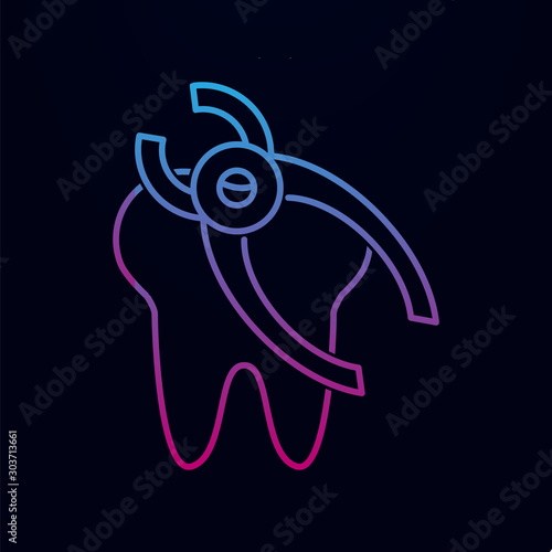 Tooth removal nolan icon. Simple thin line, outline vector of dantist icons for ui and ux, website or mobile application