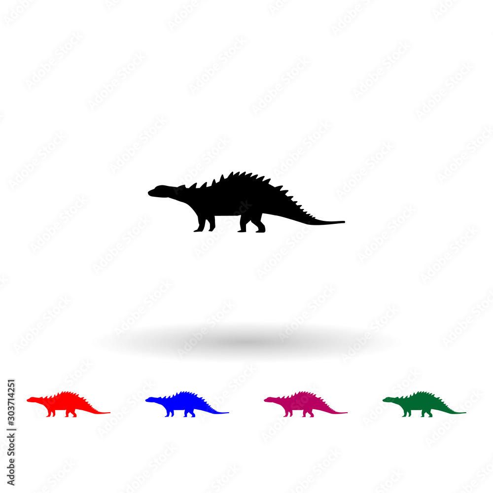 Fototapeta premium Silvisaur multi color icon. Simple glyph, flat vector of dinosaur icons for ui and ux, website or mobile application