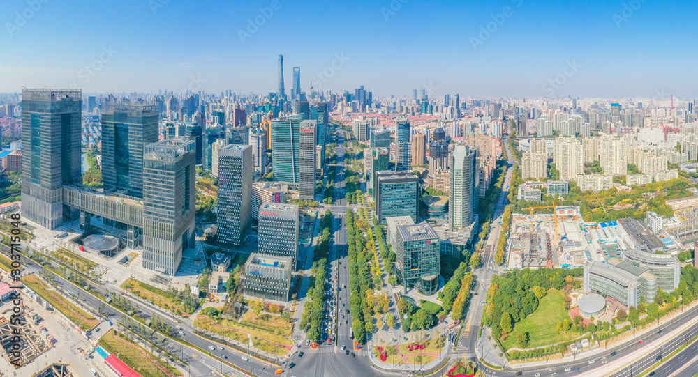 Εκτύπωση καμβά City Skyline of Pudong New Area, Shanghai, China