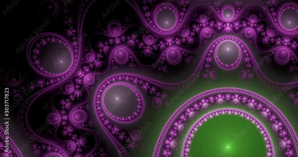 Abstract dynamic loop able color changing fractal video made out of modern looking intricate glowing pattern of connected rings, circles, arches and waves in glowing colors, 4k, 4096p, 25fps Abstract dynamic loop able color changing fractal video made out of modern looking intricate glowing pattern of connected rings, circles, arches and waves in glowing colors, 4k, 4096p, 25fps