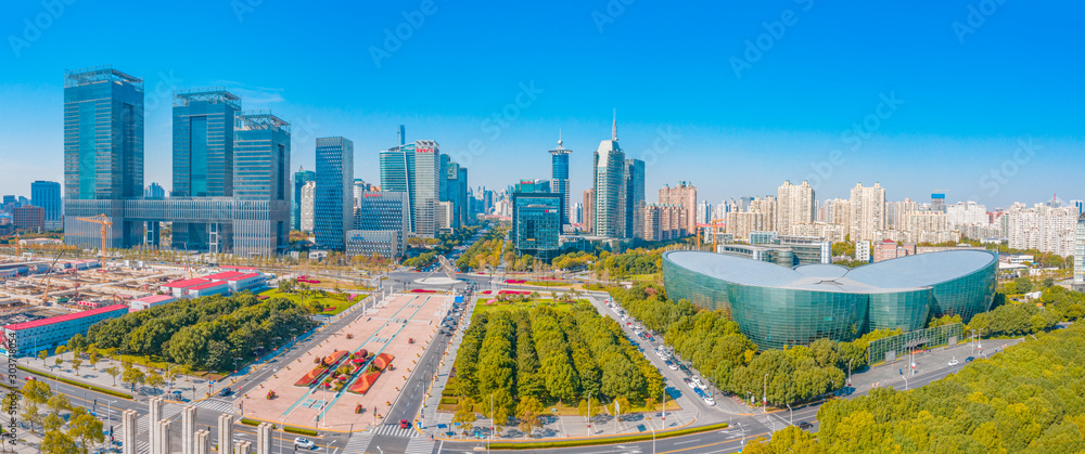 Εκτύπωση καμβά City Skyline of Pudong New Area, Shanghai, China