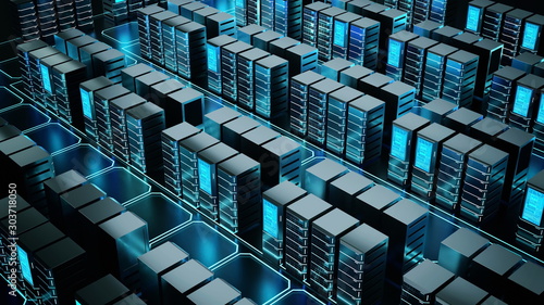 Obraz na płótnie Internet Server room or super computer concept