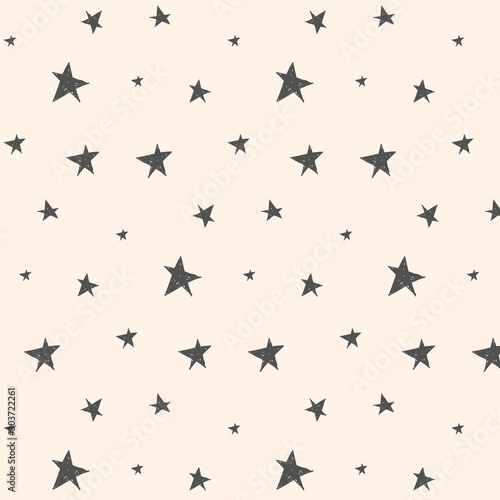 Vector pattern with stars. Freehand drawing. Vector ornament. © Viktoriia
