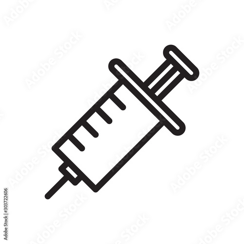 flat line injection icon. Logo element illustration. injection design. vector eps 10 . injection  concept. Can be used in web and mobile . trendy simple style. thickness can be adjusted © dellaf semiga