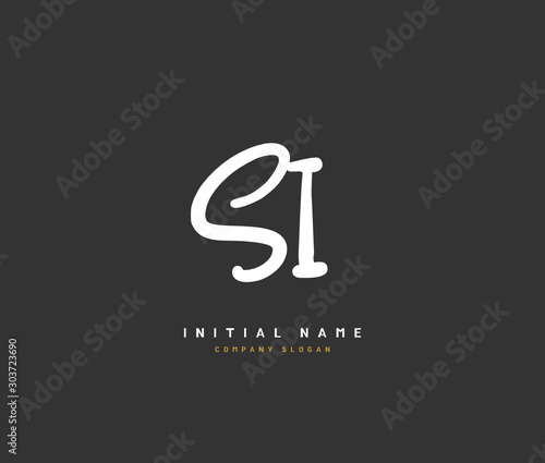 S I SI Beauty vector initial logo, handwriting logo of initial signature, wedding, fashion, jewerly, boutique, floral and botanical with creative template for any company or business.