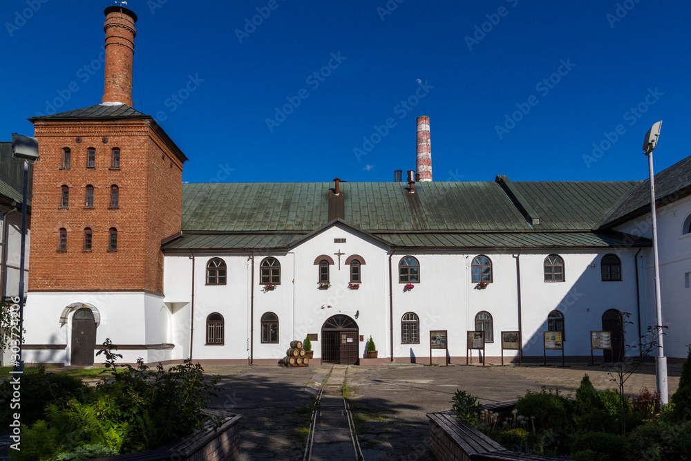 Zwierzyniec/Poland - May 24, 2018: Zwierzyniec Poland, the old Brewery building. Brick, manufacture.