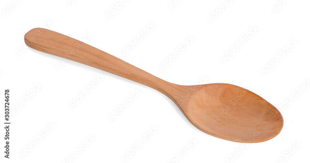 Used wooden spoon an isolated on white background Used wooden spoon an isolated on white background