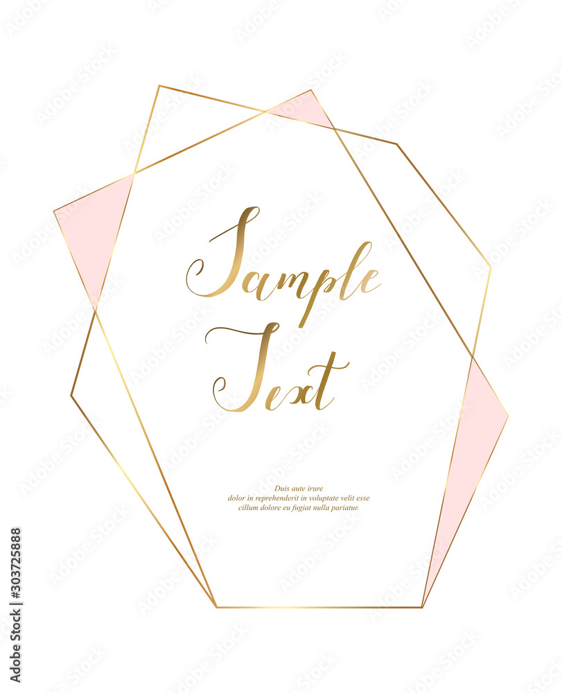 Gold polygonal frame with golden glitter triangles, geometric, diamond shapes. Gold polygonal frame with golden glitter triangles, geometric, diamond shapes.