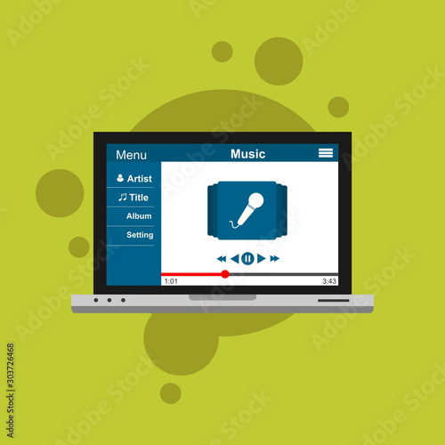 Music design. Online concept. Media illustration