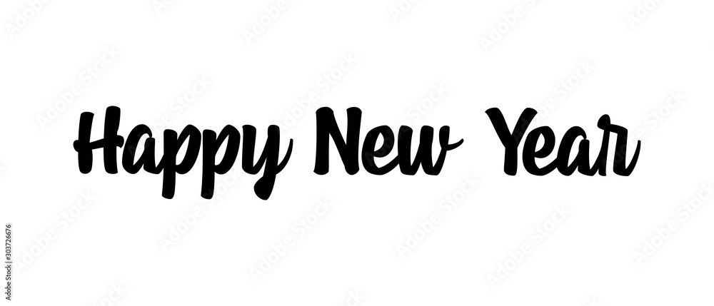 Happy new year calligraphic text for greeting card. Vector holiday design. Happy new year calligraphic text for greeting card. Vector holiday design.