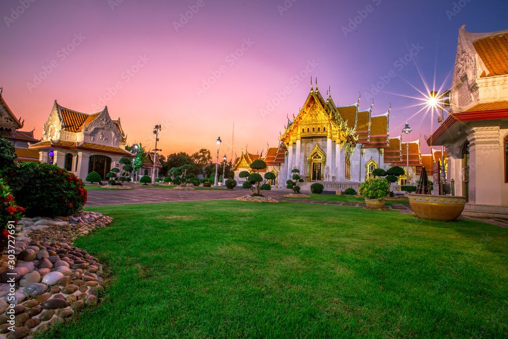 Background of an important tourist attraction in Thailand, Landmark in Bangkok (Wat Benchamabophit Dusitvanaram Rajawarawiharn - MarTemple), tourists all over the world always come to see the beauty. Background of an important tourist attraction in Thailand, Landmark in Bangkok (Wat Benchamabophit Dusitvanaram Rajawarawiharn - MarTemple), tourists all over the world always come to see the beauty.