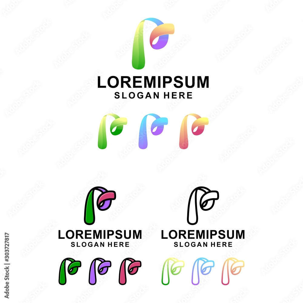 colorful letter p logo design bundle colorful letter p logo design bundle