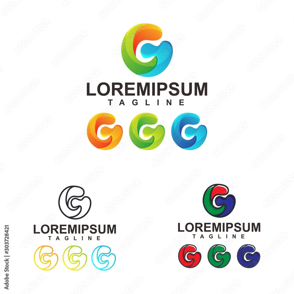 colorful letter g logo design bundle colorful letter g logo design bundle