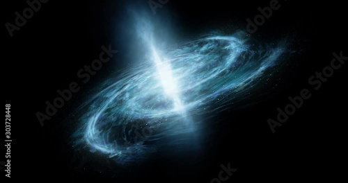 A spiral galaxy moves around Abstract space background Star space, the formation of stars and planets Deep space footage Particles glowing background Dramatic scene of space 4k video render animation