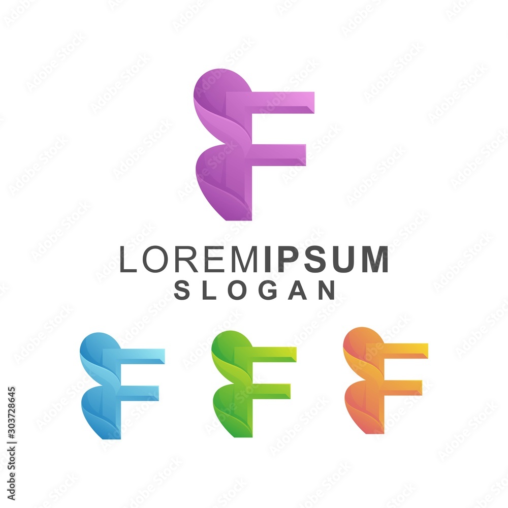 colorful letter f logo design premium colorful letter f logo design premium