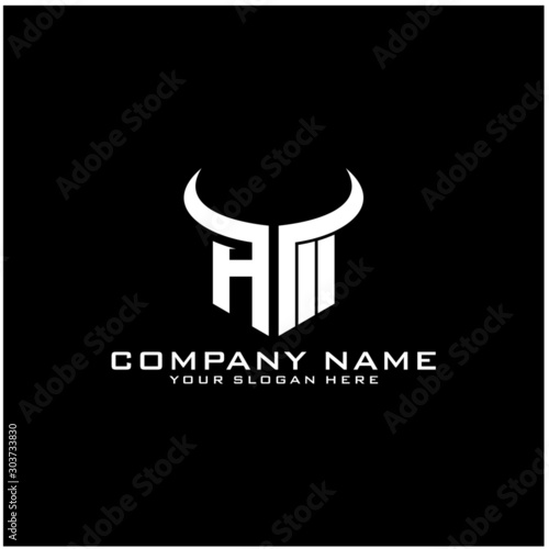 Letter HM ogo icon design template elements