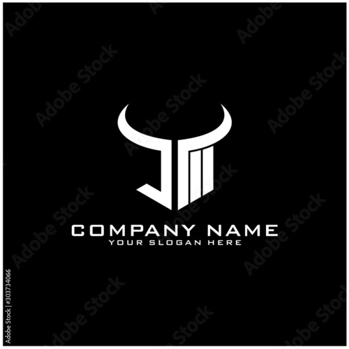 Letter JM logo icon design template elements