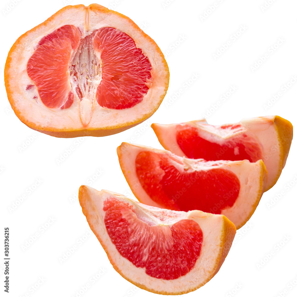 Half a grapefruit on white background. Half a grapefruit on white background.