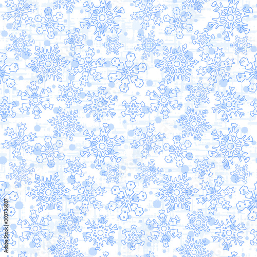 Wallpaper Mural Seamless pattern on a winter theme, snowflakes, vector background Torontodigital.ca