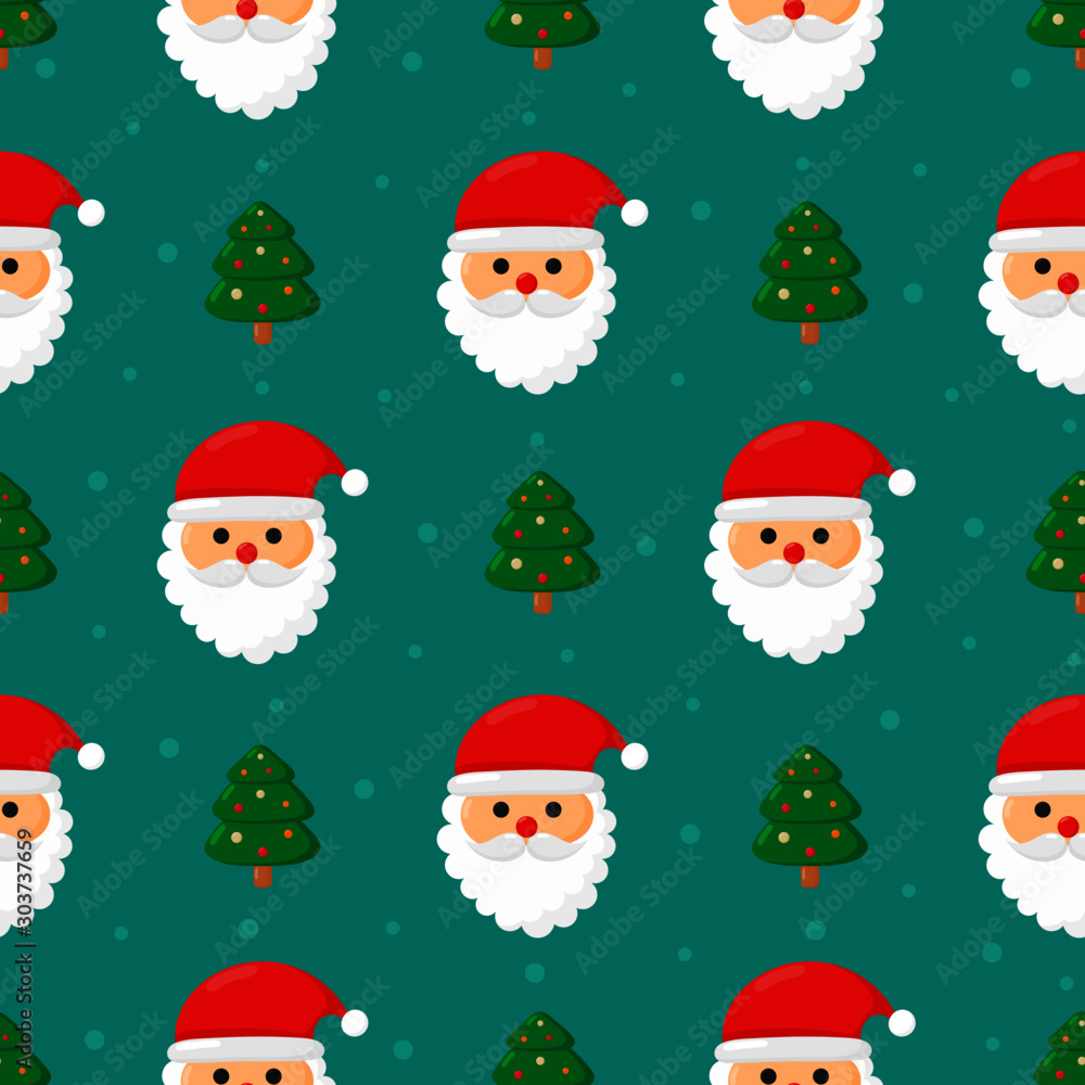 christmas seamless pattern with santa isolated on blue background. vector Illustration. christmas seamless pattern with santa isolated on blue background. vector Illustration.